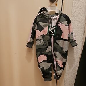 Puma NWT Pink and Gray Performance One Pieces